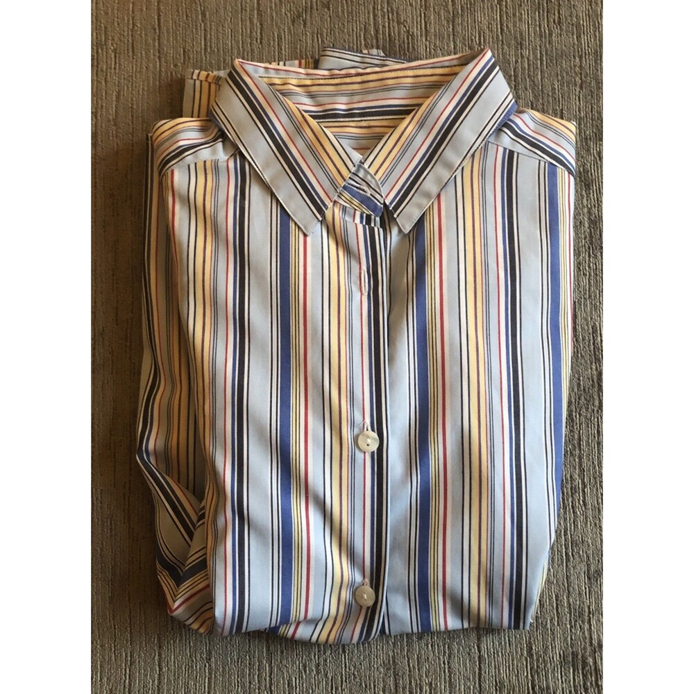 Pendleton Button Up Shirt Women’s P Striped Long Sleeve Wrinkle Free Shaped Fit